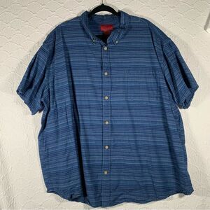 FOUNDRY SUPPLY CO Young Men's Blue Short Sleeve Button Down Shirt 3XL #867